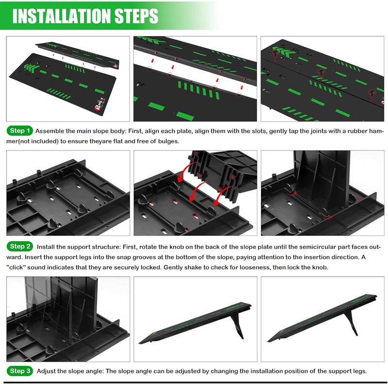 RCenjoy RC Car Jump Ramp Takeoff Board RC Ramp for Jumping Stunt Playset for 1/12 1/14 1/16 1/18 1/24 Remote Control Car (Black) - Image 4